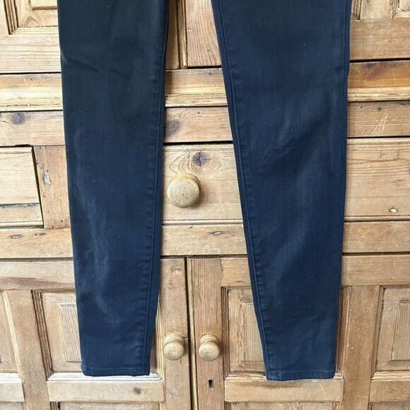 Madewell 26 Jeans Black Denim High Rise 9” Skinny Button‎ Zipper Pockets Lunar - Picture 5 of 11